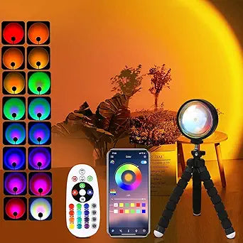 QUIGO Sunset Projector Lamp, 16 Colors Changing with Remote & App Control, Night Light for Bedroom,